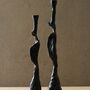 Handmade Black Brass Spiral Candle Holder Set, thumbnail 2 of 12