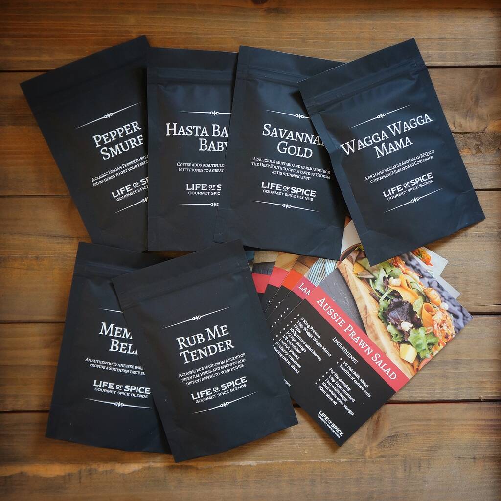 Six Pack Of BBQ Rubs with Recipe Cards, 1 of 12