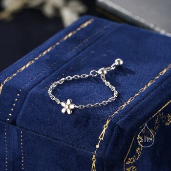 Sterling Silver Forget Me Not Flower Soft Ring, 2 of 10