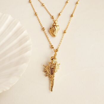 Gold Plated Boho Seashell Shell Necklace, 3 of 4