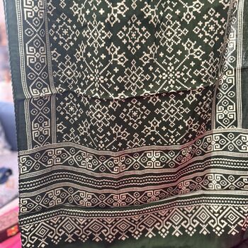 Patola Print Mashru Cotton Silk Scarf, Indian Print, 10 of 10
