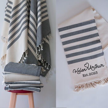 Anniversary Gift Set, Beach Towel And Leather Strap, 7 of 9
