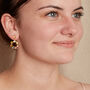 Tourmaline Gold Plated Silver Circle Earrings, thumbnail 3 of 4