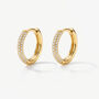 Women's Small Pavé Hoop Earrings In 18k Gold, thumbnail 1 of 4
