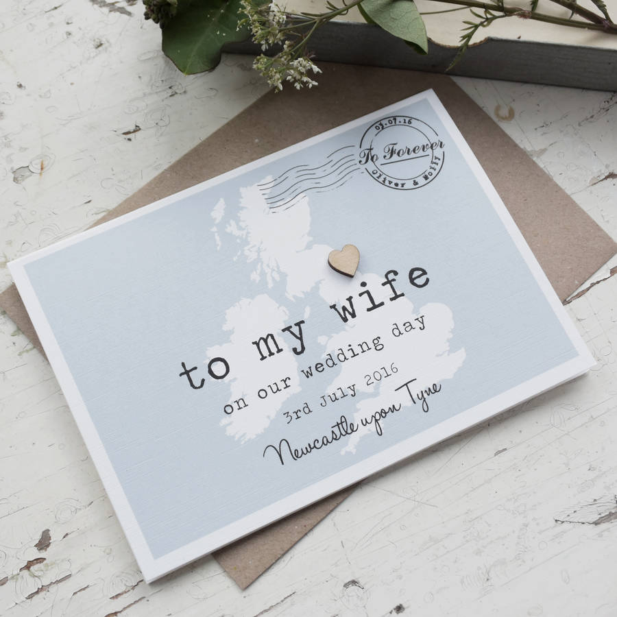 Personalised To My Wife On Our Wedding Day Card By Paper And Inc 