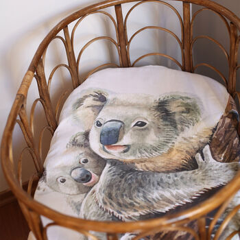 Organic Koala Muslin Swaddle Set / Flat Crib Sheet, 4 of 4