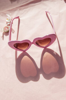 Pink Chunky Oversized Heart Sunglasses, 5 of 6