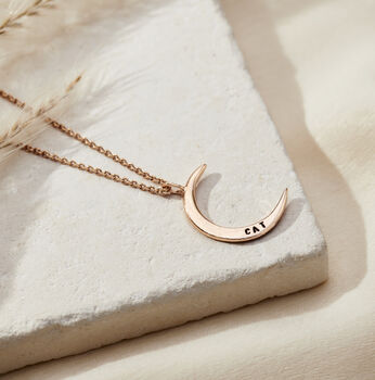 Personalised Crescent Moon Necklace, 7 of 12