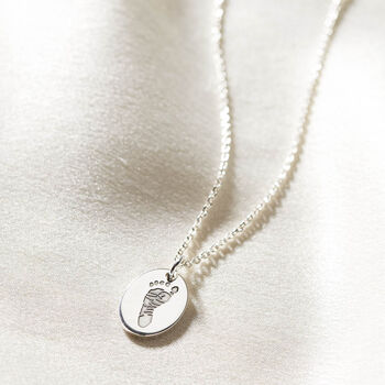 Personalised Handprint And Footprint Oval Necklace, 5 of 9