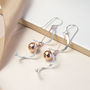 Sterling Silver Rose Gold Spiral Dangly Earrings, thumbnail 1 of 4