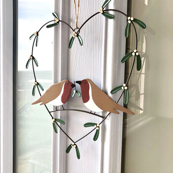 Handmade Metal Heart Robin Wreath, 4 of 6