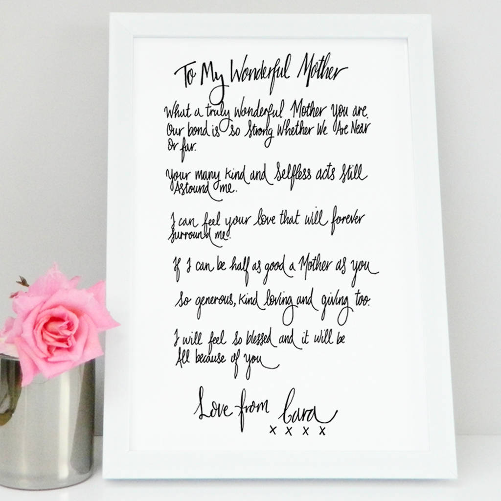 Personalised Gift For Mum Gift Unframed By De Fraine | notonthehighstreet.com