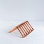 Solid Copper Vinyl Record Stand – Verdigris Green Patina Minimalist Rack, thumbnail 4 of 6