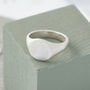 Silver Textured Signet Ring, thumbnail 3 of 7