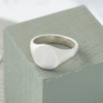 Silver Textured Signet Ring, 3 of 7