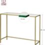 Tempered Glass Console Table With Golden Frame, thumbnail 7 of 7
