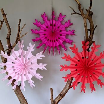 Honeycomb Tissue Paper Fans In Red And Pink's, 6 of 6