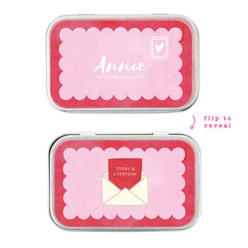 Personalised Valentine's Letter Style Gift Tin, 3 of 9