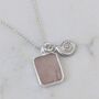 The Duo Rose Quartz Necklace, Sterling Silver, thumbnail 3 of 11
