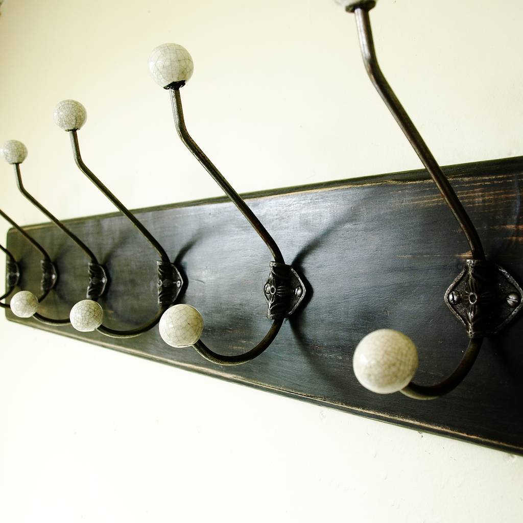 Traditional Vintage Painted Wooden Coat Rack, 1 of 6