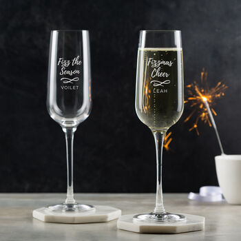 Personalised Christmas Prosecco Glass For Her, 4 of 7