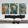 Three Prints Big Cats Jungle Tiger Cheetah Leopard Art, thumbnail 4 of 10