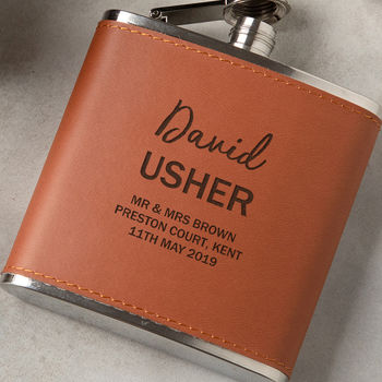 Personalised Usher Hip Flask Gift Set, 8 of 10