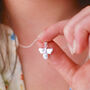 Personalised Sterling Silver And Crystal Bee Necklace, thumbnail 3 of 7