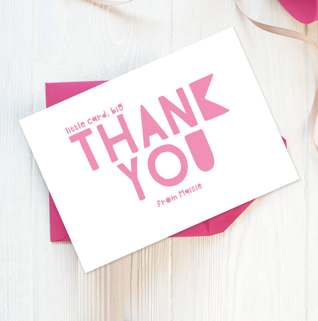 Blue Or Pink Children's Thank You Note Cards By Lunella ...