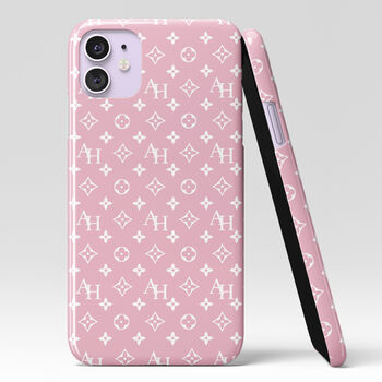 Personalised Pink Initials Pattern Phone Case, 4 of 6