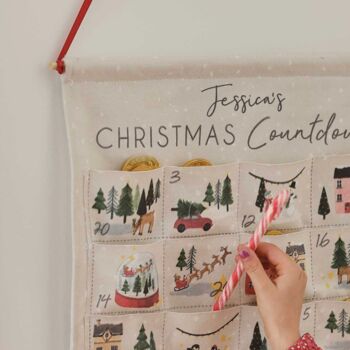 Personalised Reusable Fabric Christmas Advent Calendar, 3 of 4
