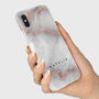Personalised Gray Pink Marble Phone Case, thumbnail 3 of 6