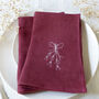 Embroidered Mistletoe Linen Napkins, thumbnail 1 of 6