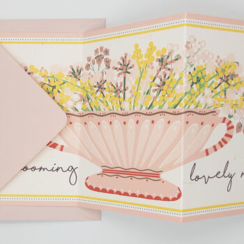 'Blooming Lovely' Three Panel Fold Out Card, 3 of 4