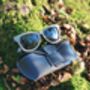 Orleans Recycled Denim Frame Sunglasses Dark Grey Lens, thumbnail 10 of 10