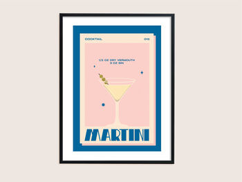 Retro Martini Cocktail Print, 3 of 5