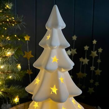 Large White Porcelain Christmas Tree With Lights, 2 of 5
