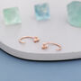 Sterling Silver Delicate Tiny Three Ball Huggie Hoop Earrings, thumbnail 2 of 12