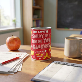 Personalised 'Drive You Bananas' Sweet Tin Teacher Gift, 2 of 3
