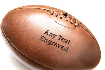 Personalised Vintage Full Cowhide Leather Rugby Ball, 7 of 7