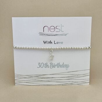 '30th Birthday' Beaded Charm Bracelet, 2 of 5
