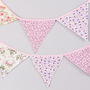 G Decor Elegant Pink And White Floral Cloth Bunting, thumbnail 5 of 7