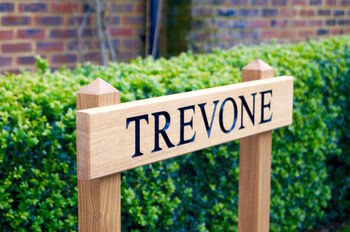 Personalised Wooden House Sign On Posts, 2 of 3