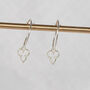 Sterling Silver Geo Flower Charm Hoops, thumbnail 1 of 3