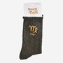 Women's Glitter Socks Black Gold Zodiac Virgo, thumbnail 5 of 5