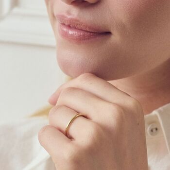 Classic 9ct Yellow Gold Court Wedding Band Ring 2mm, 2 of 5