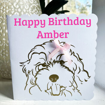 Personalised Golden Dog Birthday Card, 2 of 4
