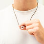 Men's Silver And Leather Personalised Hoops Necklace, thumbnail 3 of 12