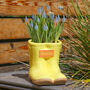 Personalised Sunny Yellow Welly Boots Planters, thumbnail 4 of 8