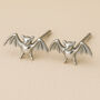 Sterling Silver Bat Stud Earrings, thumbnail 1 of 2